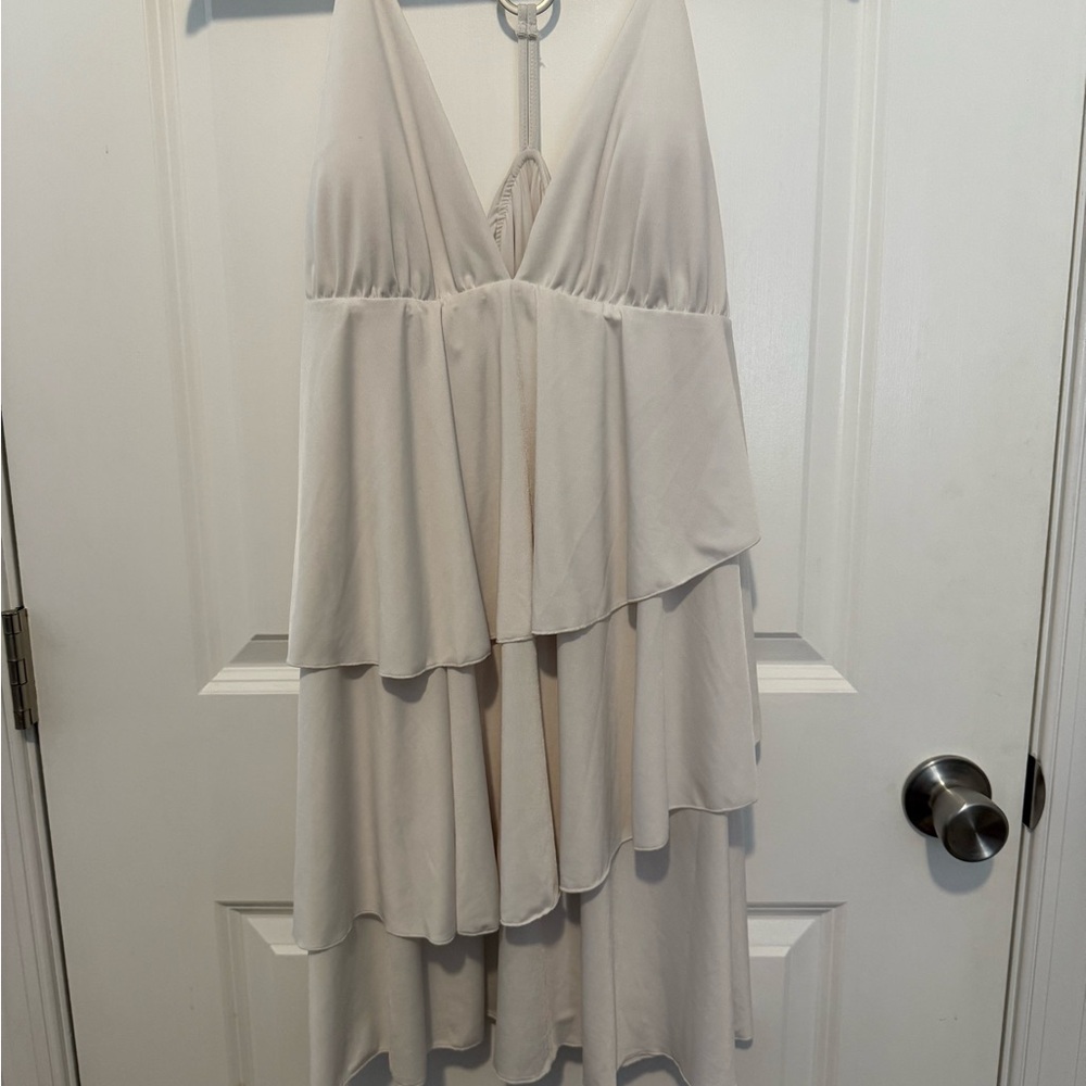 Jantzen Cream Plunge Neck Backless Sundress